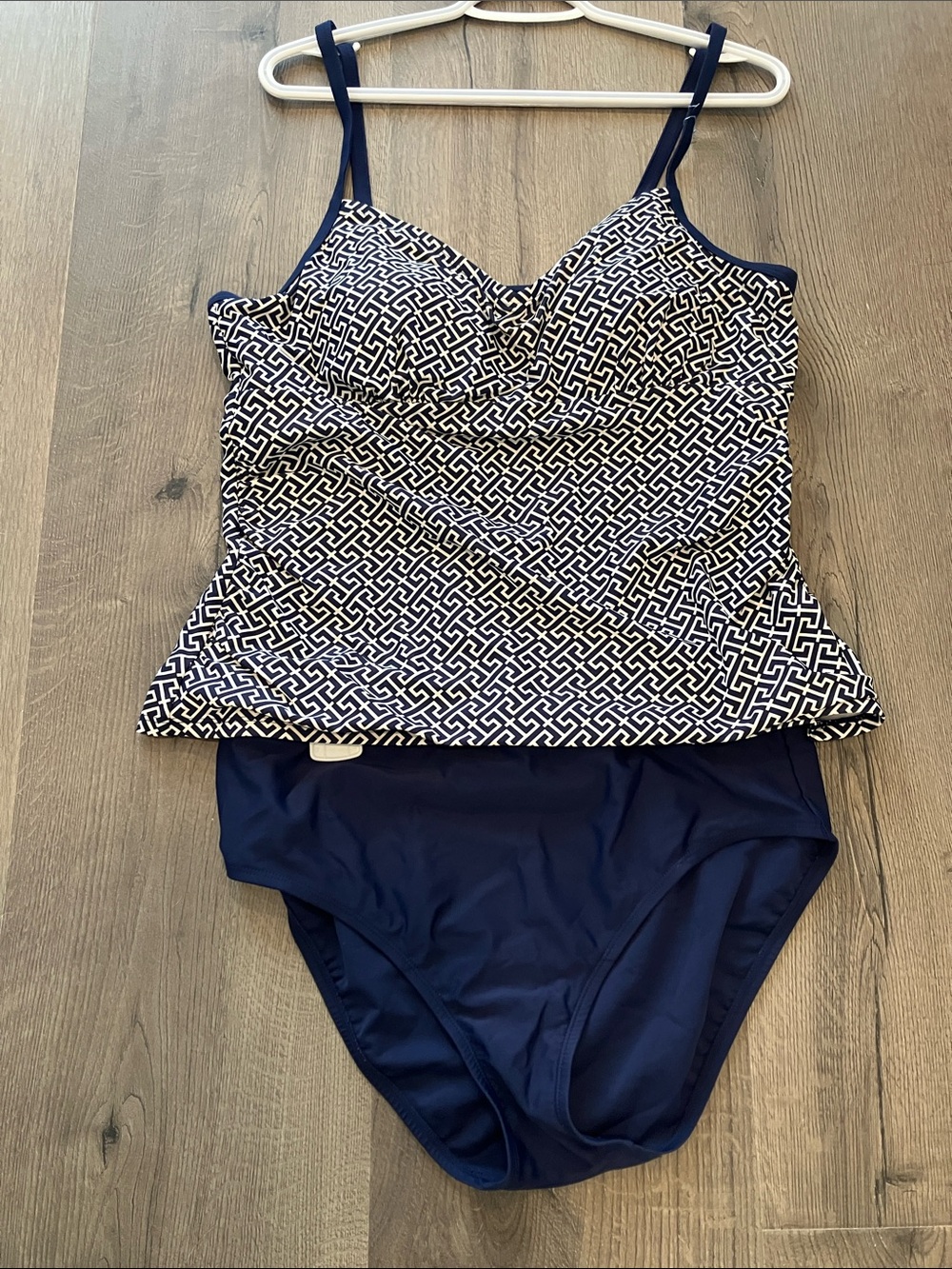 CHRISTINA Swimsuit Tankini Top Bottom Two-Pc NAVY BLUE Sz 16